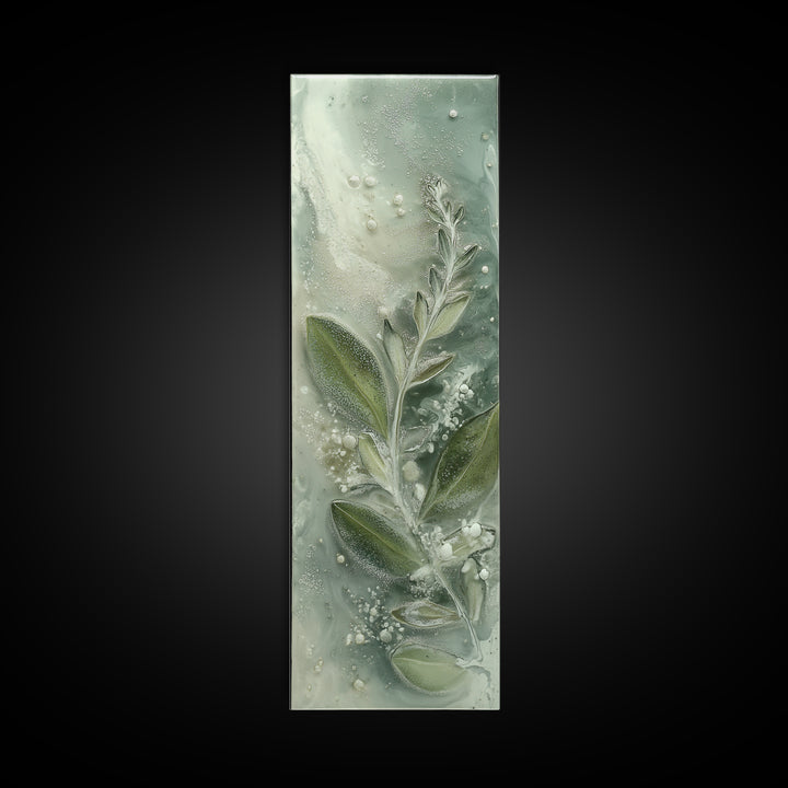 Botanical Bath Herb Arrangement Framed Canvas Print, Bathroom Art, Bathroom Wallpaper, Bathroom Decor, Fine Art, Spa, BAT-1x3-29