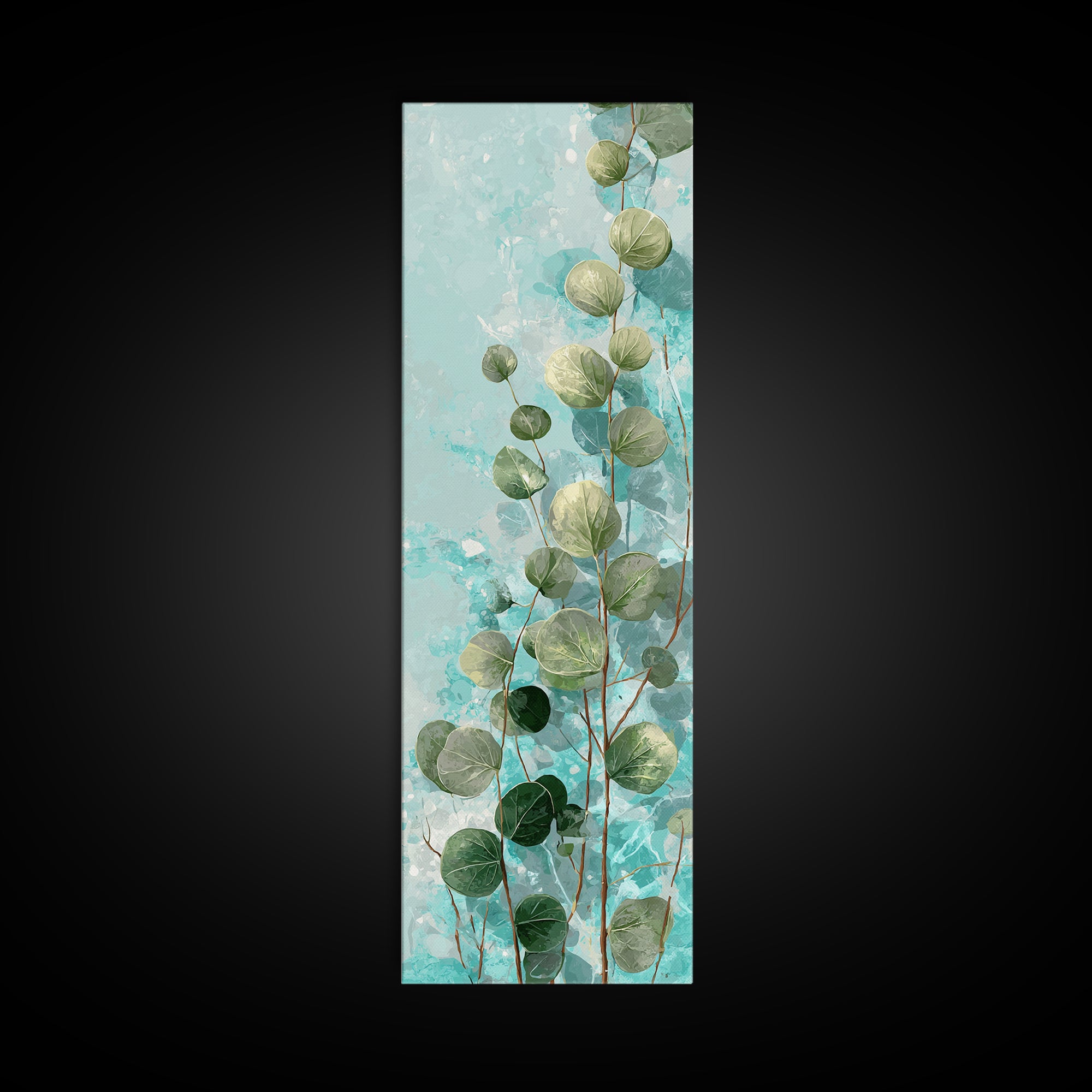Spa Eucalyptus Branch Canvas Print, Bathroom Art, Retro Wall Art, Bathroom Decor, Fine Art, Spa, Modern Decor, Fine Art Print, BAT-1x3-38