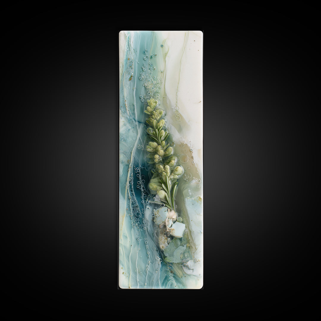 Botanical Bath Herb Arrangement Framed Canvas Print, Bathroom Art, Bathroom Wallpaper, Bathroom Decor, Fine Art, Spa, BAT-1x3-53