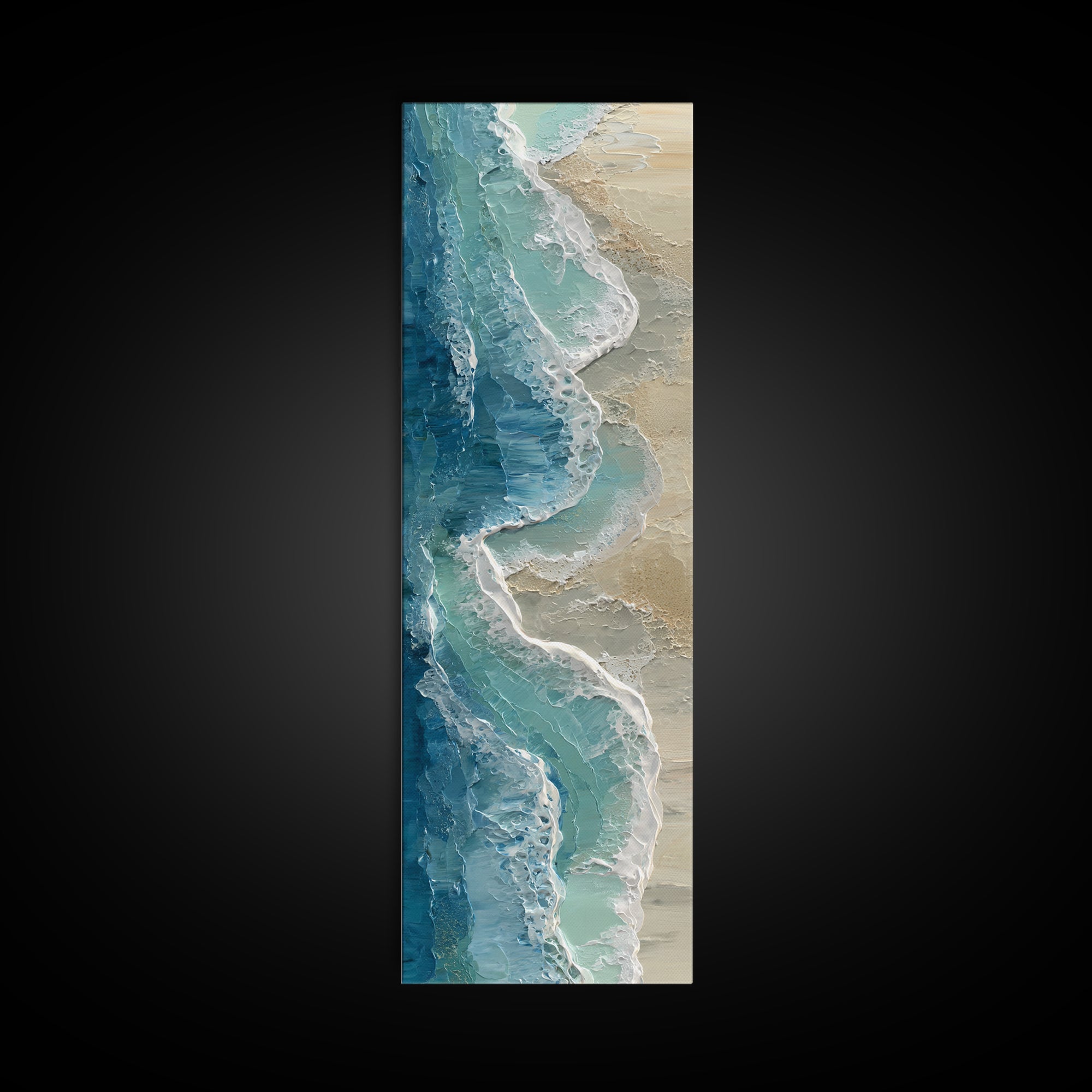 Calming Blue Ocean Wave Study Framed Canvas Print, Bathroom Art, Modern Decor, Bathroom Decor, Fine Art, Spa, Home Decor, BAT-1x3-61