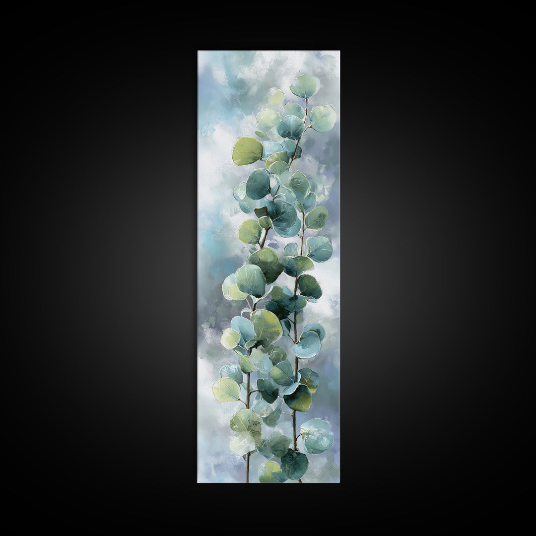 Spa Eucalyptus Branch Framed Canvas Print, Bathroom Art, Funny Bathroom Art, Bathroom Decor, Oil Painting, Spa, Art Print, BAT-1x3-62