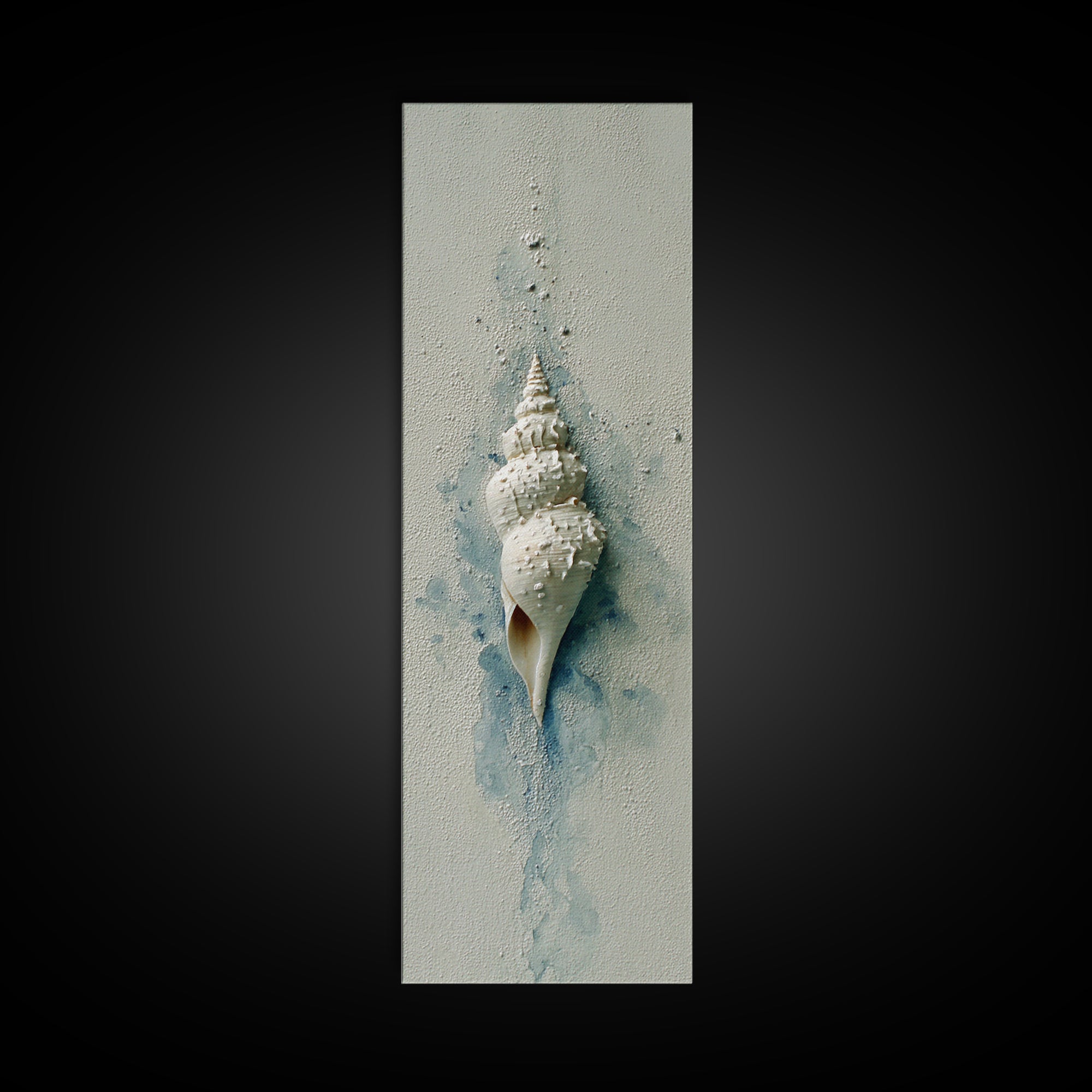 Minimal Seashell Still Life on Pale Sand Canvas Print, Bathroom Art, Custom Pet Portrait, Bathroom Decor, Oil Painting, Spa, BAT-1x3-63