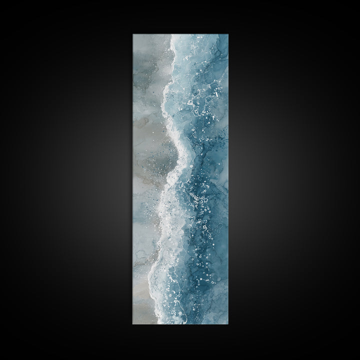 Calming Blue Ocean Wave Study Canvas Print, Bathroom Art, Art Print, Bathroom Decor, Fine Art, Spa, Custom Pet Portrait, BAT-1x3-85