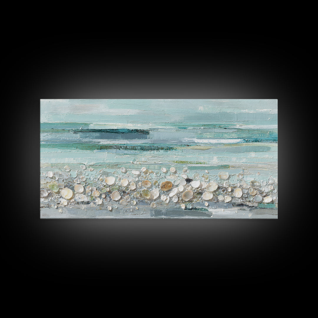 Oyster Shell Study Framed Canvas Print, Bathroom Art, Gallery Decor, Bathroom Decor, Fine Art, Spa, Minimalist Decor, BAT-2x1-18