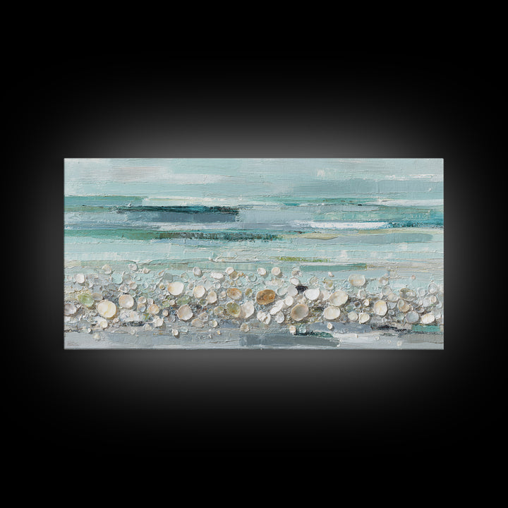 Oyster Shell Study Framed Canvas Print, Bathroom Art, Gallery Decor, Bathroom Decor, Fine Art, Spa, Minimalist Decor, BAT-2x1-18