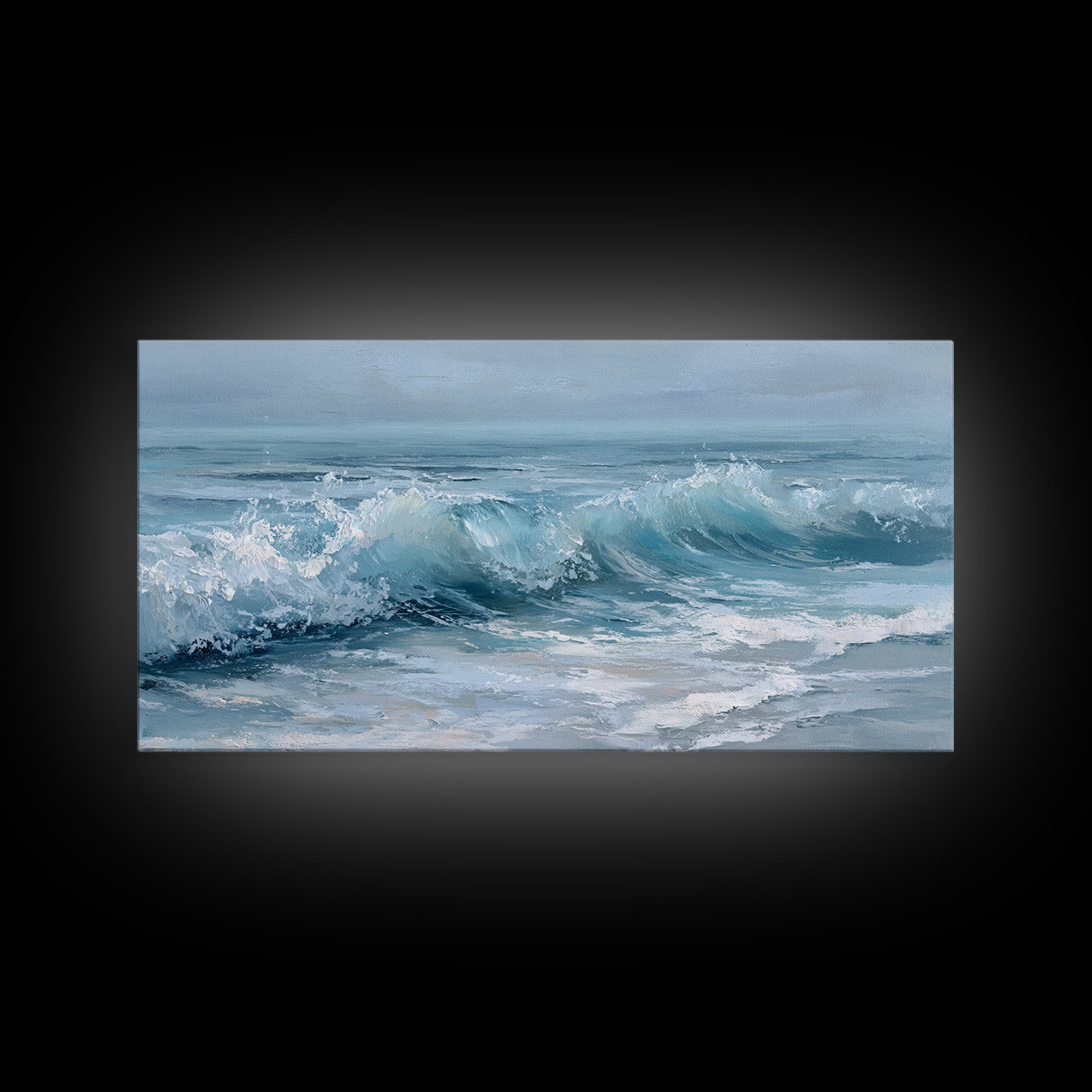 Calming Blue Ocean Wave Study Canvas Print, Bathroom Art, Luxury Decor, Bathroom Decor, Fine Art, Spa, Digital Wall Art, BAT-2x1-21