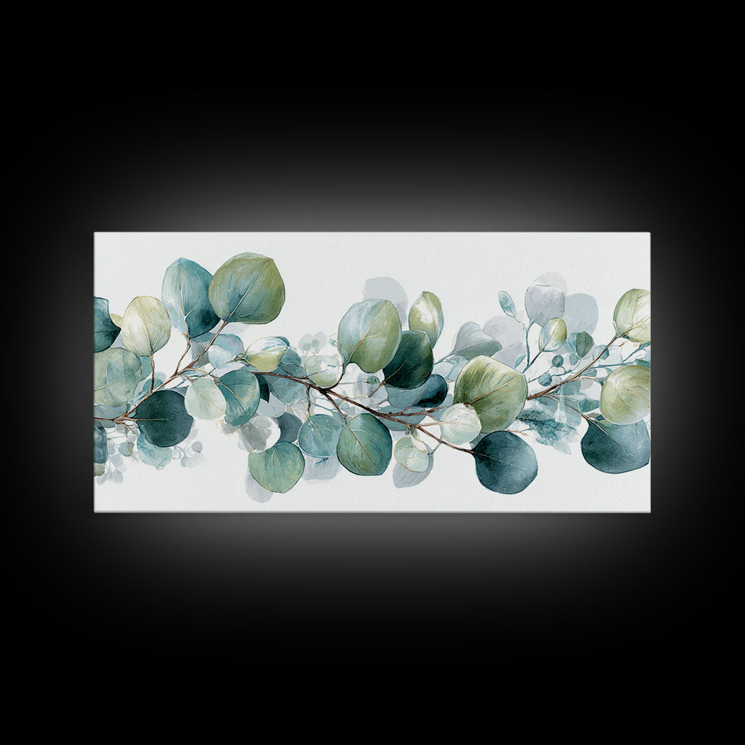 Spa Eucalyptus Branch Canvas Print, Bathroom Art, Wall Decor, Bathroom Decor, Fine Art, Spa, Contemporary Art, Wall Art, BAT-2x1-22