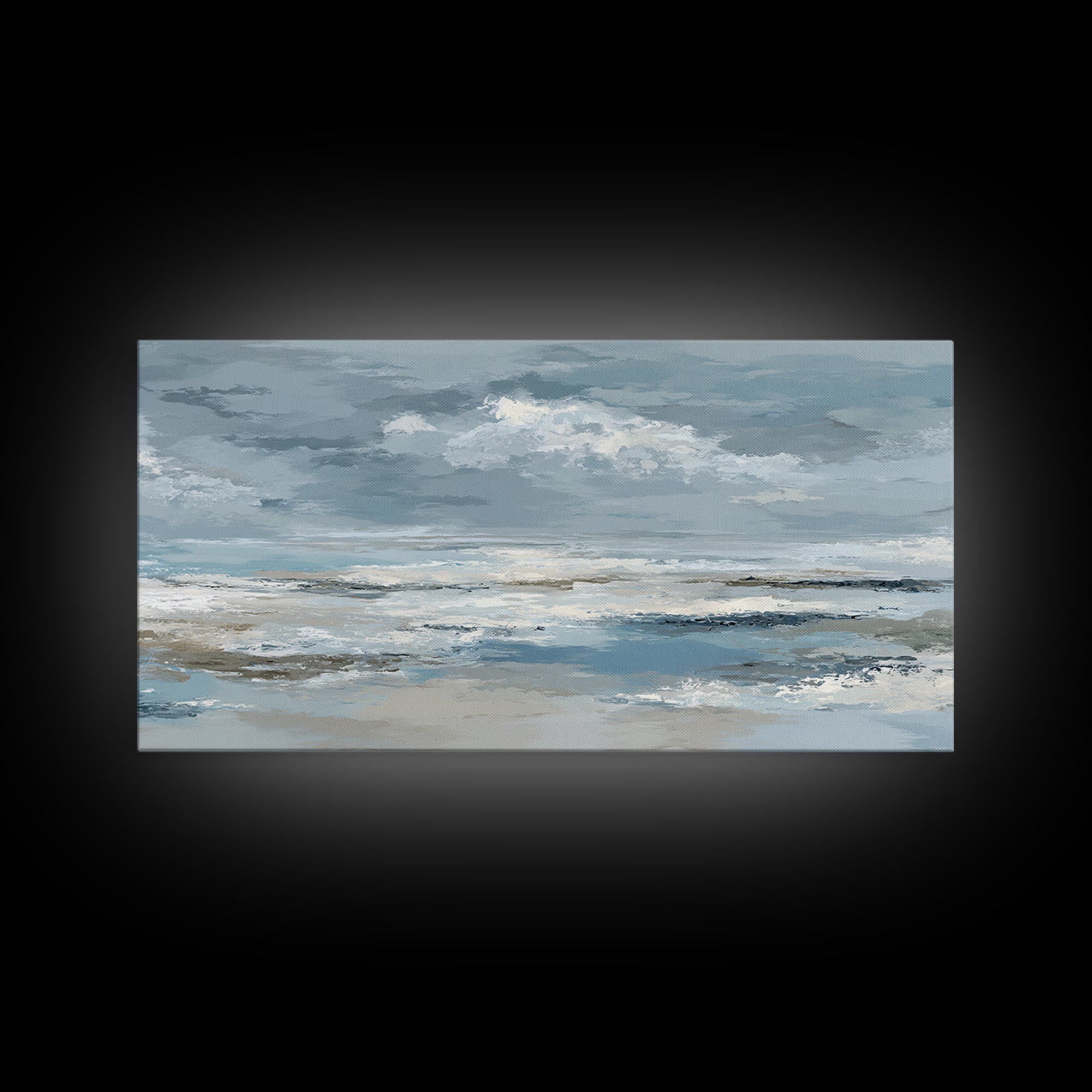 Soft Cloud and Rain Composition Canvas Print, Bathroom Art, Home Decor, Bathroom Decor, Oil Painting, Spa, Canvas Wall Art, BAT-2x1-39