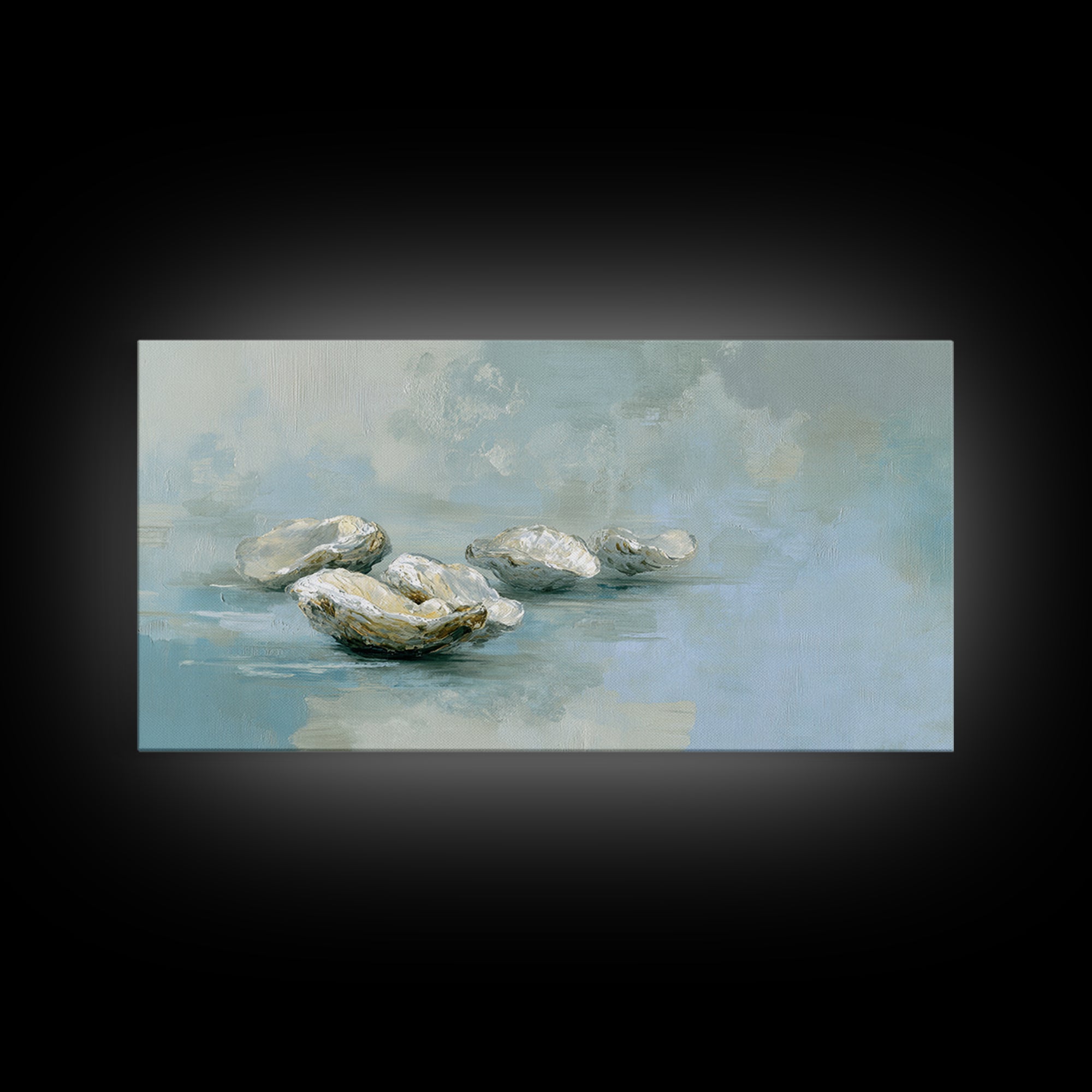 Oyster Shell Study Framed Canvas Print, Bathroom Art, Gallery Decor, Bathroom Decor, Fine Art, Spa, Minimalist Decor, BAT-2x1-42