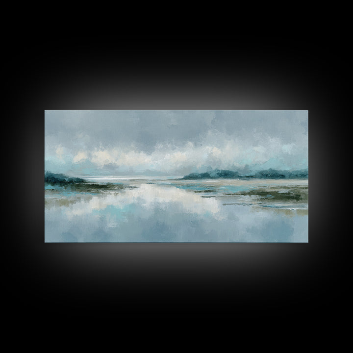 Misty Lake Scene Canvas Print, Bathroom Art, Home Decor, Bathroom Decor, Fine Art, Spa, Canvas Wall Art, Digital Print, BAT-2x1-53