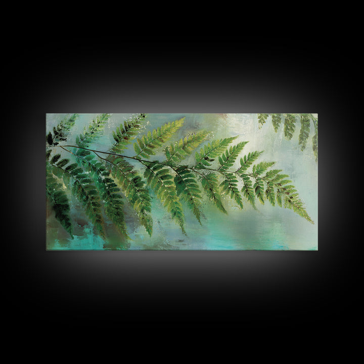 Green Fern Frond Closeup Canvas Print, Bathroom Art, Art Print, Bathroom Decor, Spa, Custom Pet Portrait, Bathroom Wall Art, BAT-2x1-54