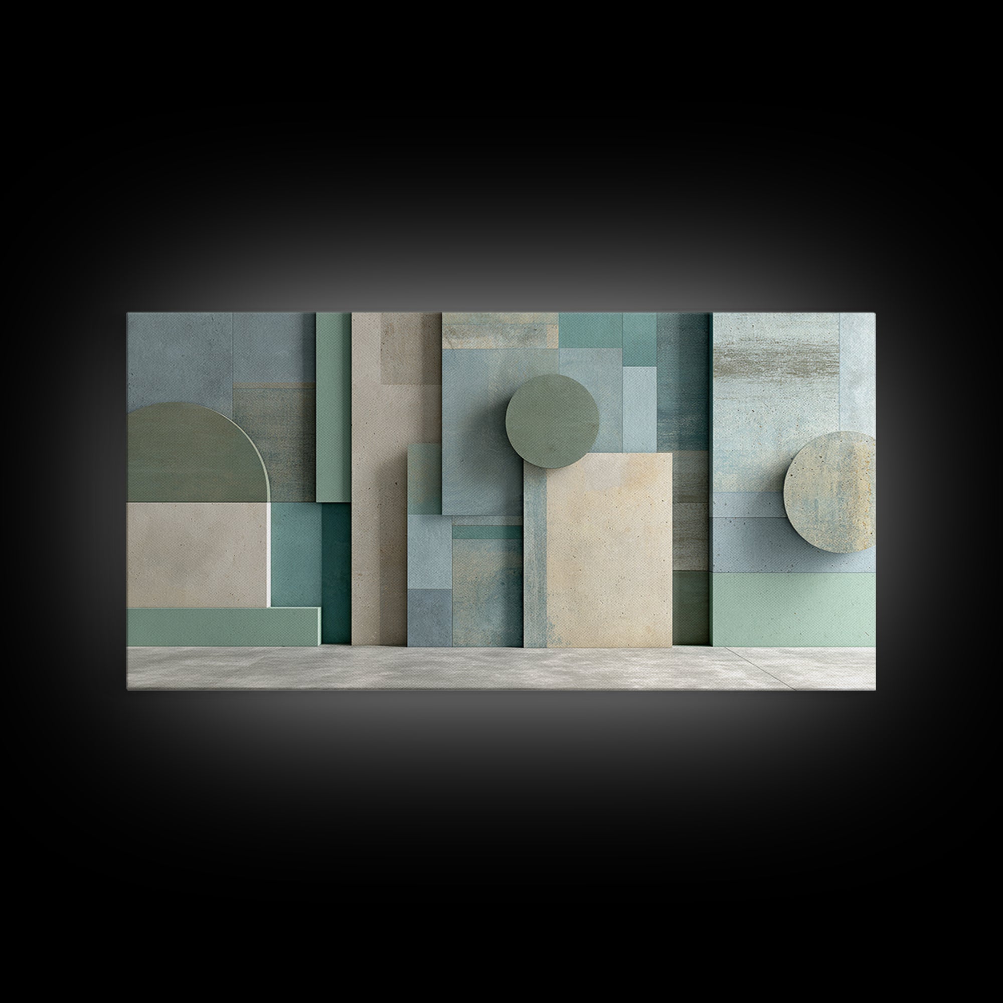 Clean Geometric Forms Framed Canvas Print, Bathroom Art, Minimalist Decor, Bathroom Decor, Fine Art, Spa, Wall Hanging, BAT-2x1-65