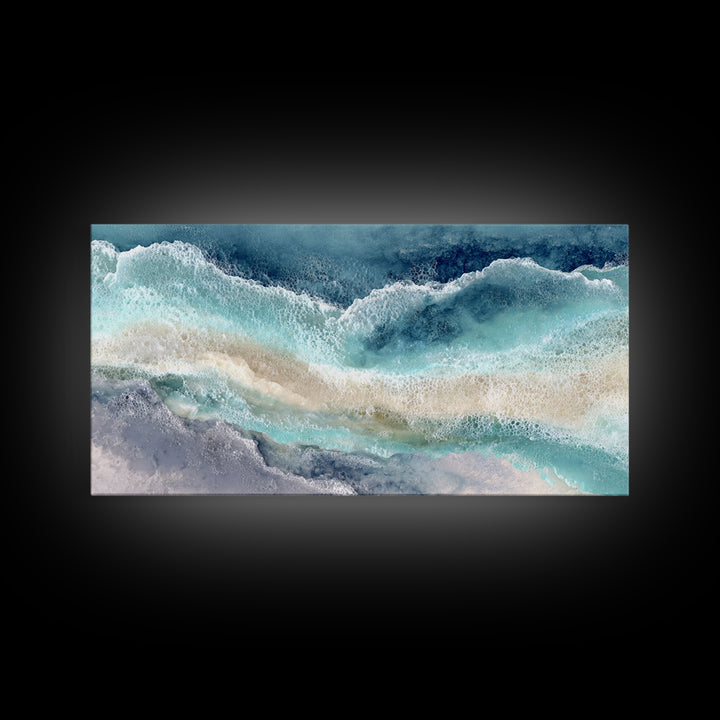Calming Blue Ocean Wave Study Canvas Print, Bathroom Art, Printable Wall Art, Bathroom Decor, Spa, Bathroom Wall Decor, BAT-2x1-69