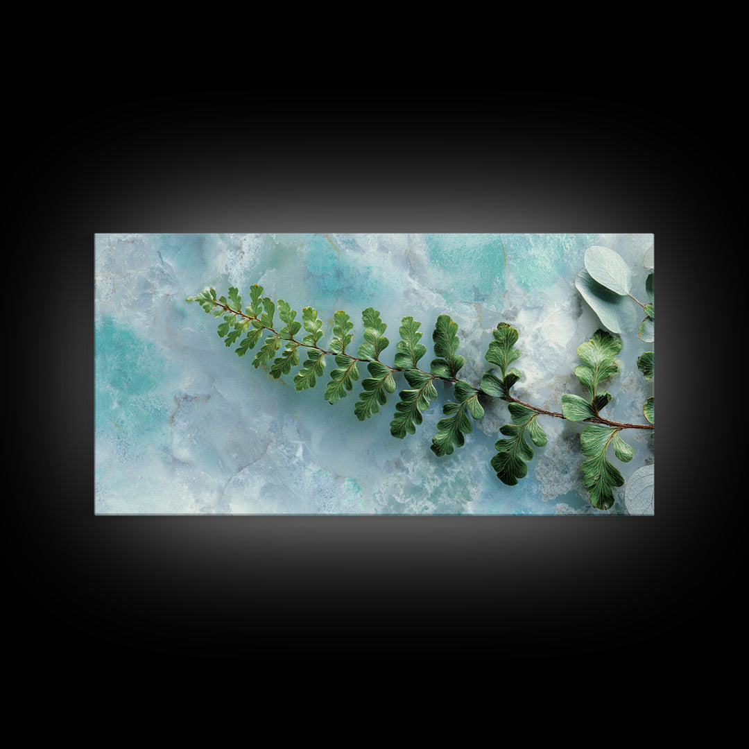 Green Fern Frond Closeup Canvas Print, Bathroom Art, Art Print, Bathroom Decor, Spa, Custom Pet Portrait, Bathroom Wall Art, BAT-2x1-78