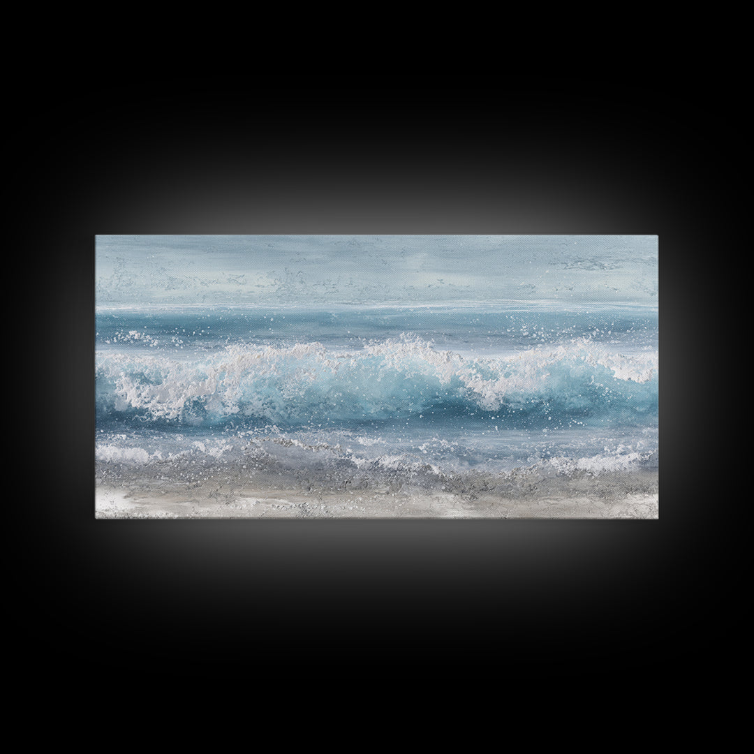 Calming Blue Ocean Wave Study Canvas Print, Bathroom Art, Printable Wall Art, Bathroom Decor, Spa, Bathroom Wall Decor, BAT-2x1-93