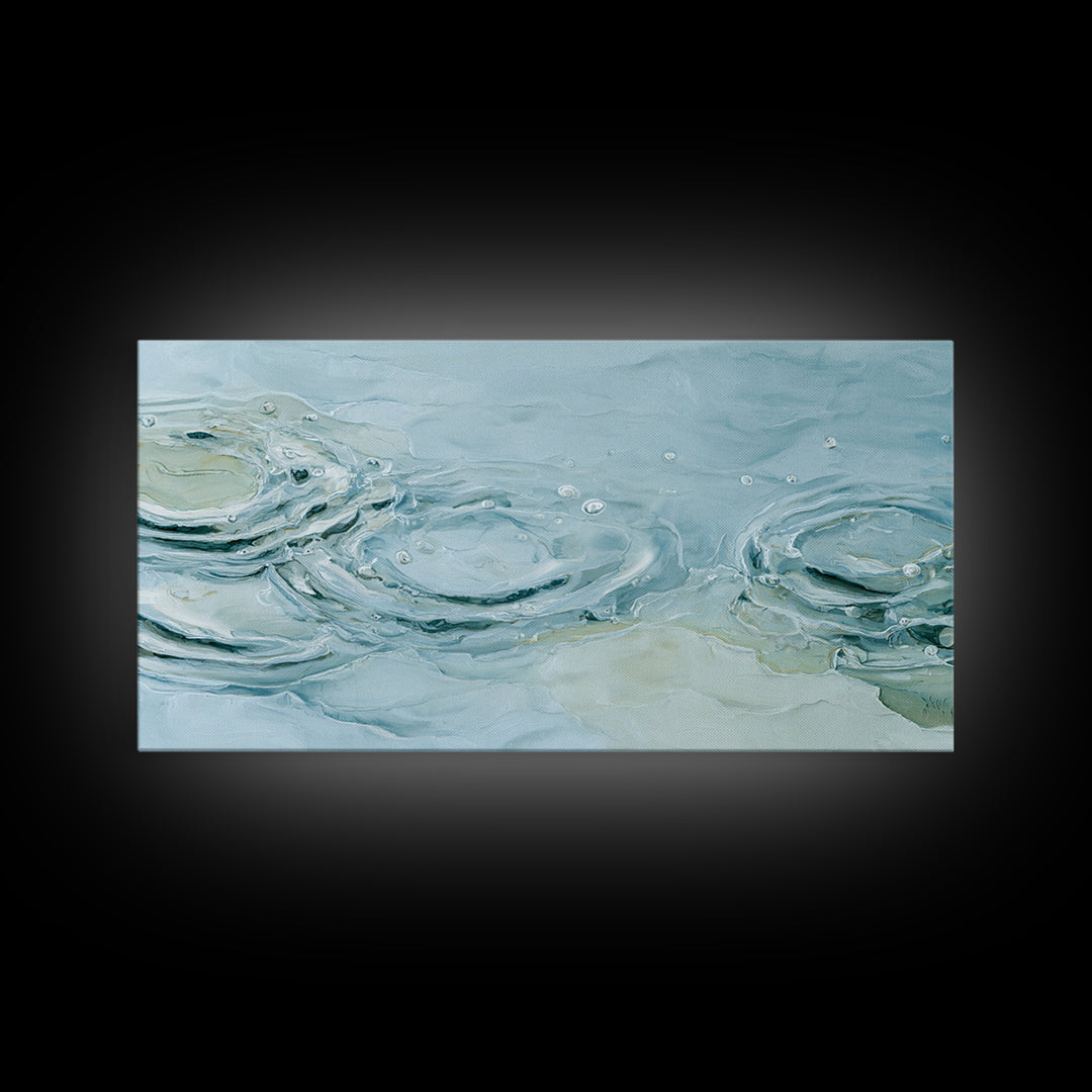 Abstract Water Ripples Framed Canvas Print, Bathroom Art, Digital Wall Art, Bathroom Decor, Abstract Art, Spa, Unique Wall Art, BAT-2x1-97