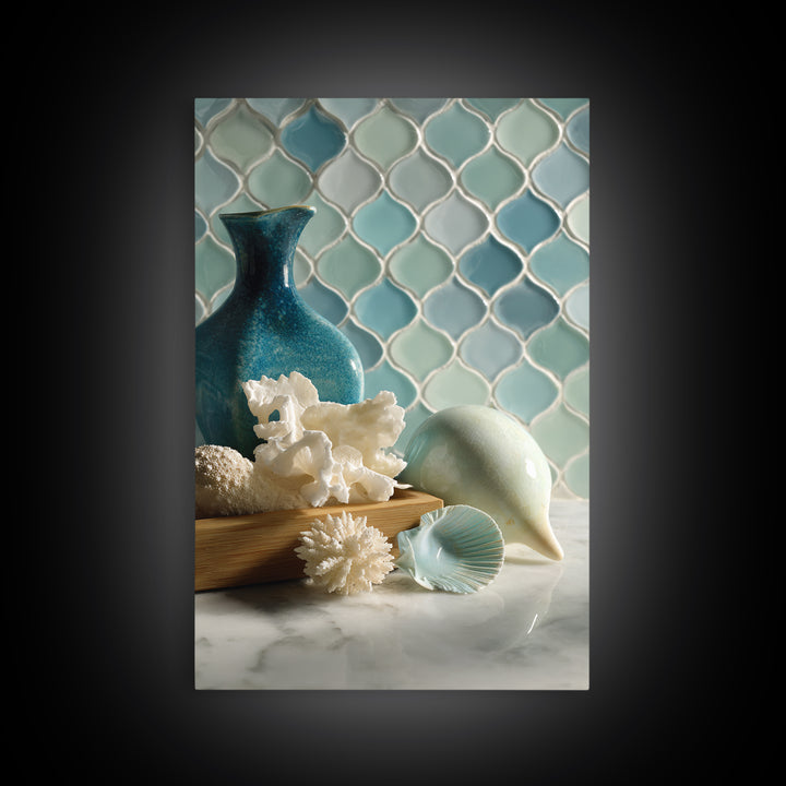 Clean Geometric Forms Canvas Print, Bathroom Art, Luxury Decor, Bathroom Decor, Abstract Art, Spa, Digital Wall Art, BAT-2x3-29