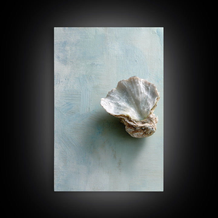 Oyster Shell Study Framed Canvas Print, Bathroom Art, Wall Decor, Bathroom Decor, Fine Art, Spa, Contemporary Art, Wall Art, BAT-2x3-30