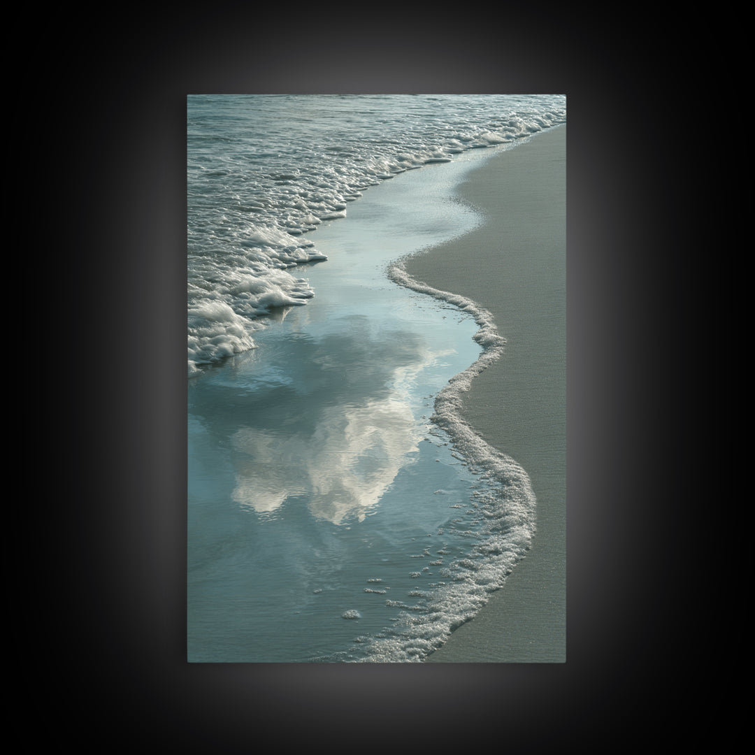 Soft Cloud and Rain Composition Framed Canvas Print, Bathroom Art, Trendy Wall Art, Bathroom Decor, Oil Painting, Spa, BAT-2x3-51