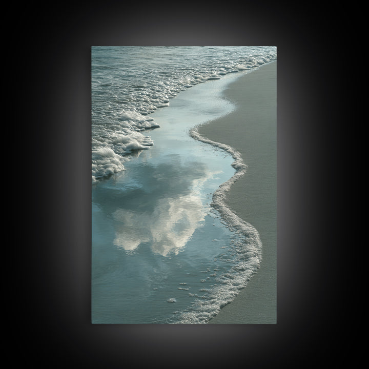 Soft Cloud and Rain Composition Framed Canvas Print, Bathroom Art, Trendy Wall Art, Bathroom Decor, Oil Painting, Spa, BAT-2x3-51