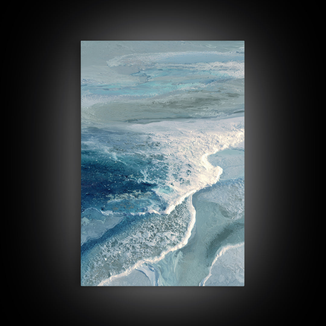 Calming Blue Ocean Wave Study Canvas Print, Bathroom Art, Digital Wall Art, Bathroom Decor, Fine Art, Spa, Unique Wall Art, BAT-2x3-57