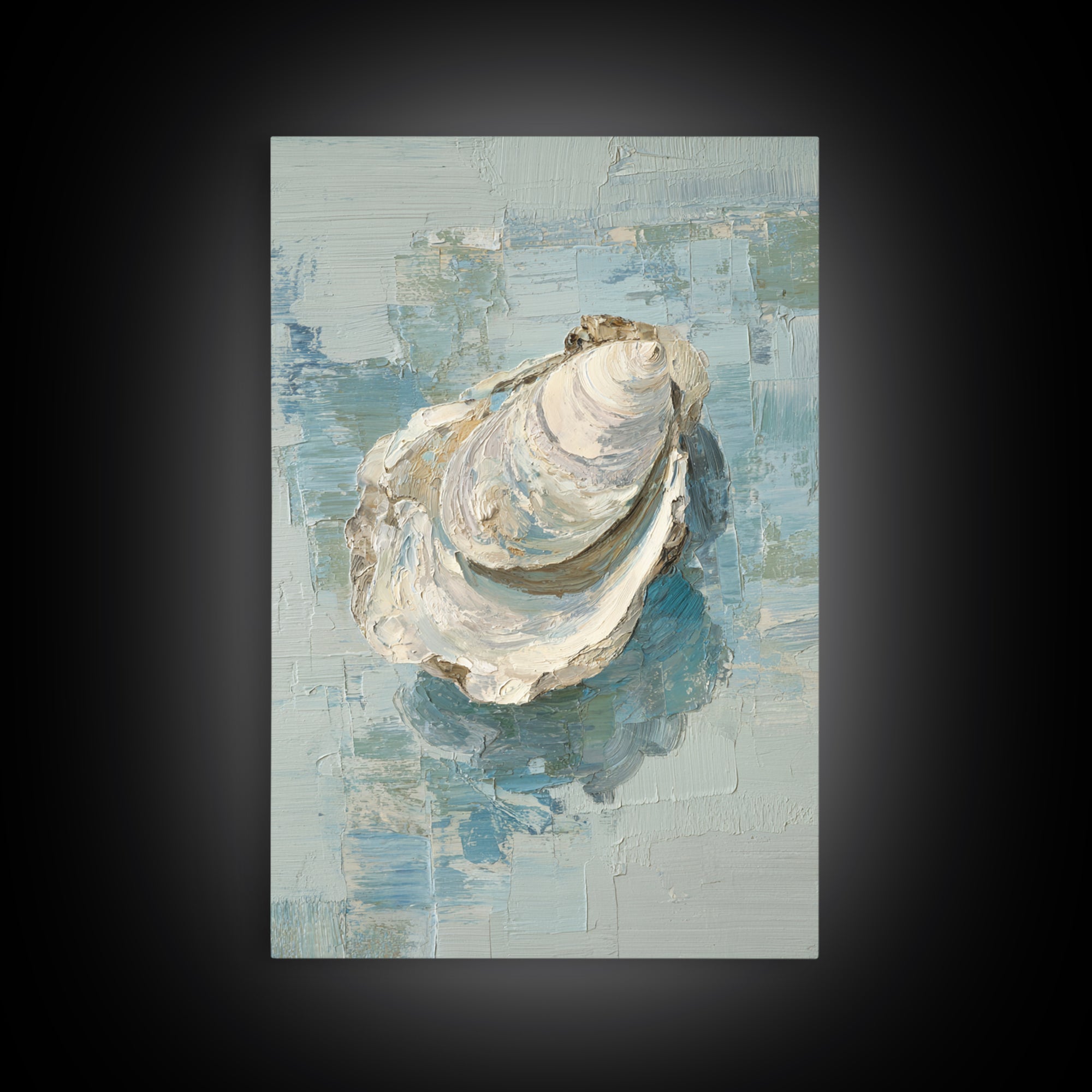 Oyster Shell Study Framed Canvas Print, Bathroom Art, Wall Decor, Bathroom Decor, Fine Art, Spa, Contemporary Art, Wall Art, BAT-2x3-6