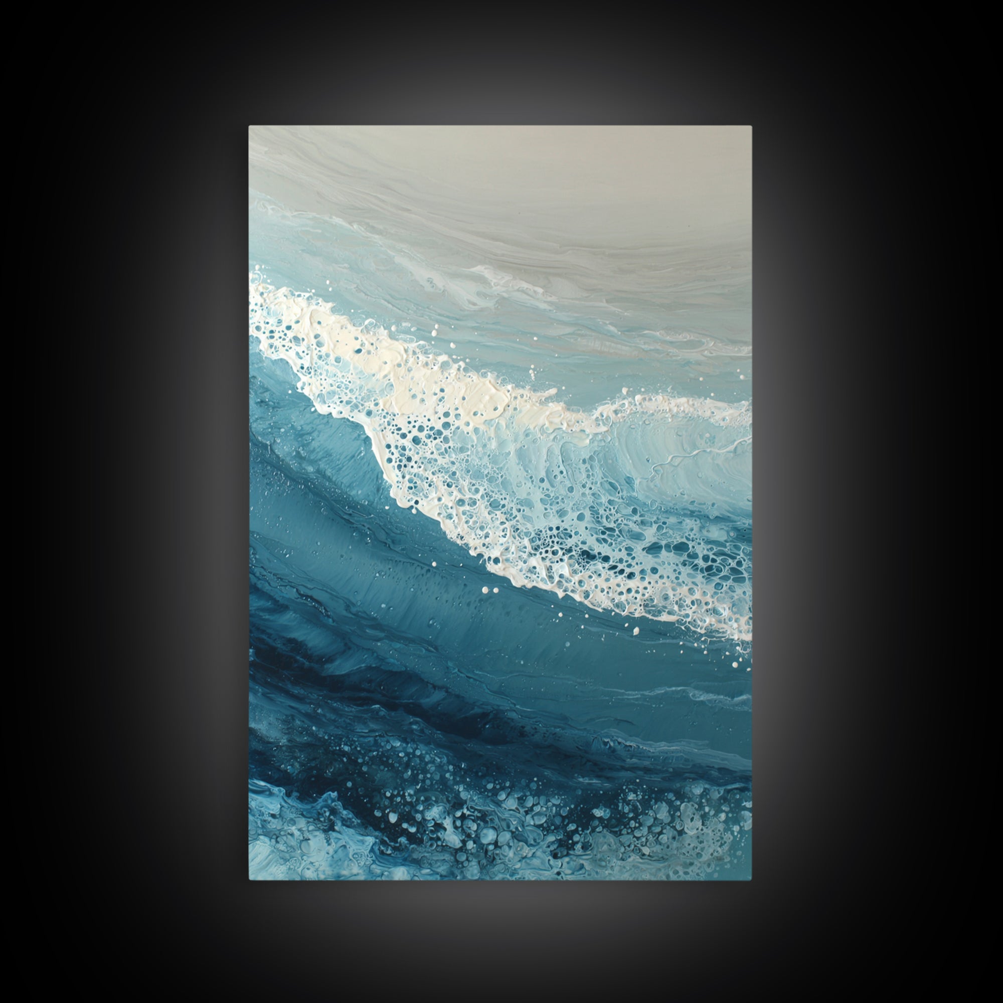 Calming Blue Ocean Wave Study Canvas Print, Bathroom Art, Digital Wall Art, Bathroom Decor, Fine Art, Spa, Unique Wall Art, BAT-2x3-81