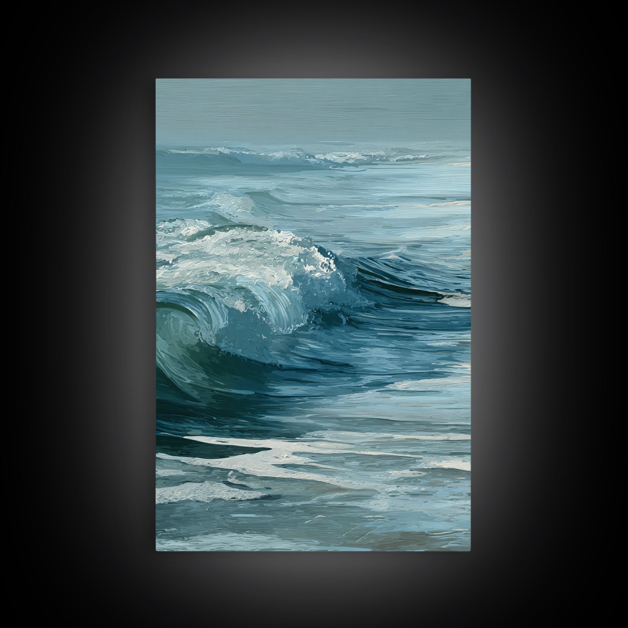 Calming Blue Ocean Wave Study Canvas Print, Bathroom Art, Art Print, Bathroom Decor, Fine Art, Spa, Custom Pet Portrait, BAT-2x3-9