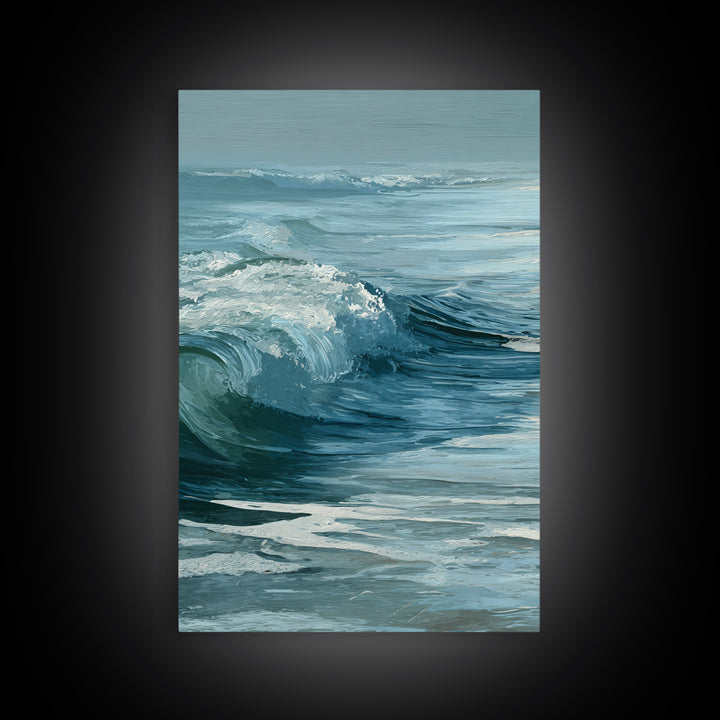 Calming Blue Ocean Wave Study Canvas Print, Bathroom Art, Art Print, Bathroom Decor, Fine Art, Spa, Custom Pet Portrait, BAT-2x3-9