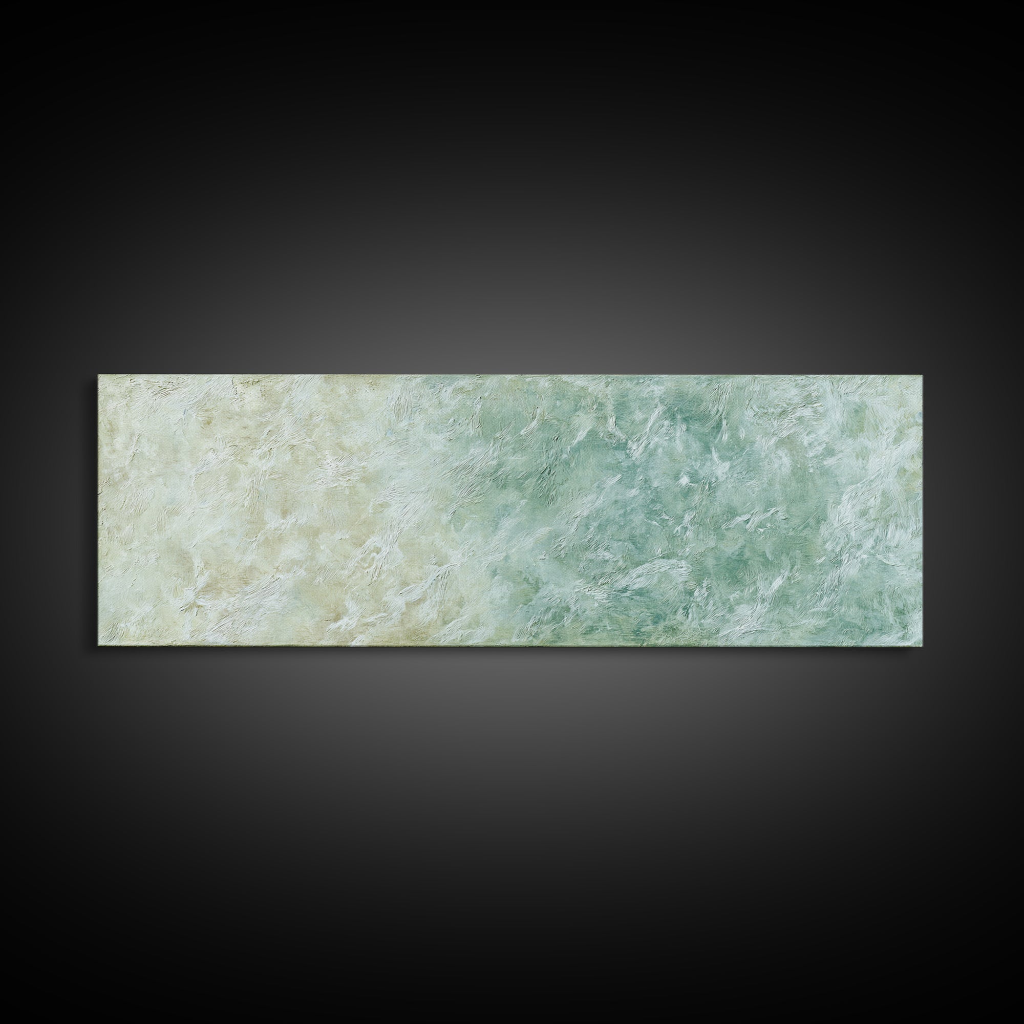 Sunlit Window Plant Shadow on Plaster Framed Canvas Print, Bathroom Art, Textured Painting, Bathroom Decor, Fine Art, Spa, BAT-3x1-10