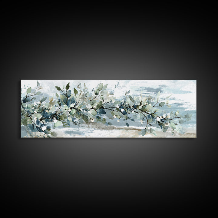 Spa Eucalyptus Branch Framed Canvas Print, Bathroom Art, Printable, Bathroom Decor, Watercolor Art, Spa, Bathroom Prints, BAT-3x1-18
