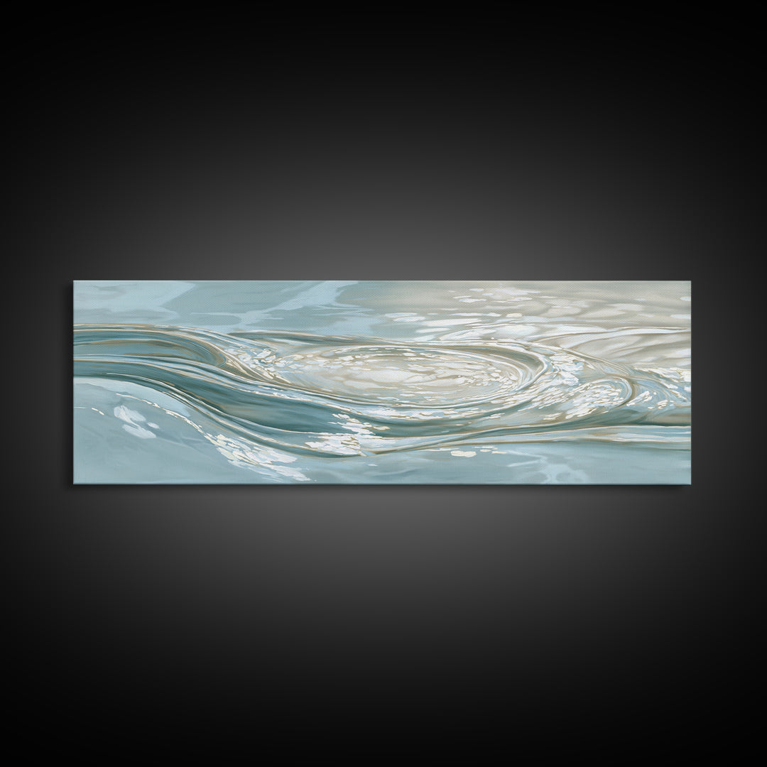 Abstract Water Ripples Canvas Print, Bathroom Art, Framed Wall Art, Bathroom Decor, Abstract Art, Spa, Bathroom Art Decor, BAT-3x1-21