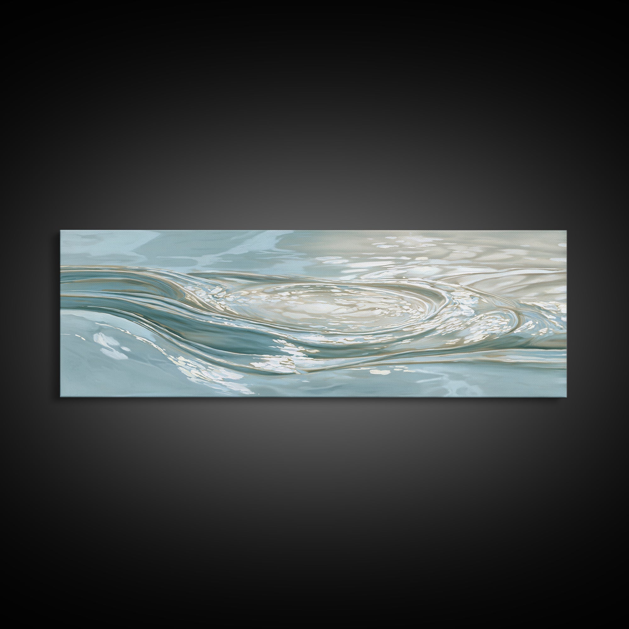 Abstract Water Ripples Canvas Print, Bathroom Art, Framed Wall Art, Bathroom Decor, Abstract Art, Spa, Bathroom Art Decor, BAT-3x1-21