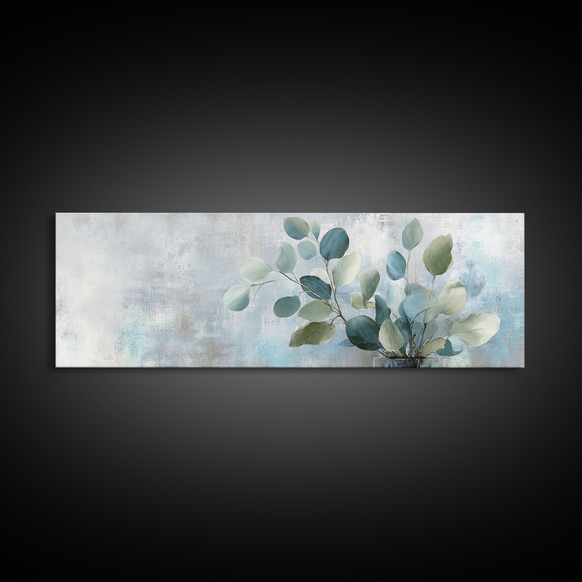 Sunlit Window Plant Shadow on Plaster Canvas Print, Bathroom Art, Poster, Bathroom Decor, Abstract Art, Spa, Digital Print, BAT-3x1-34