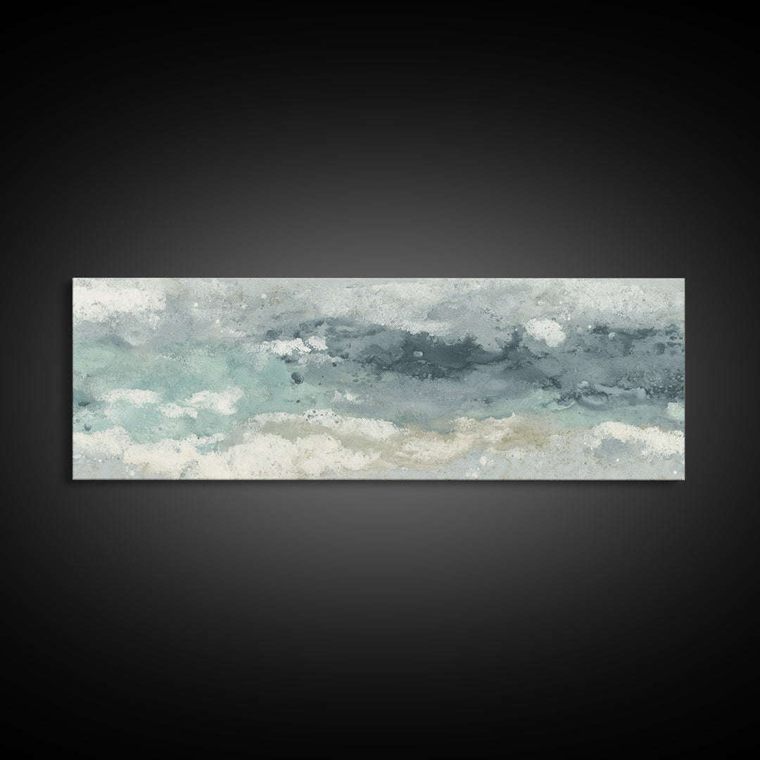 Soft Cloud and Rain Composition Canvas Print, Bathroom Art, Statement Artwork, Bathroom Decor, Fine Art, Spa, Digital Art, BAT-3x1-35