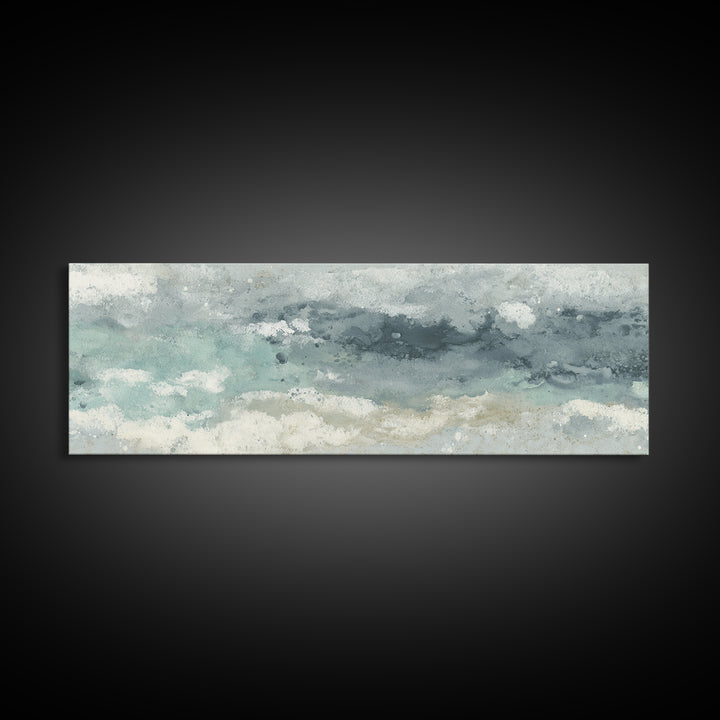 Soft Cloud and Rain Composition Canvas Print, Bathroom Art, Statement Artwork, Bathroom Decor, Fine Art, Spa, Digital Art, BAT-3x1-35