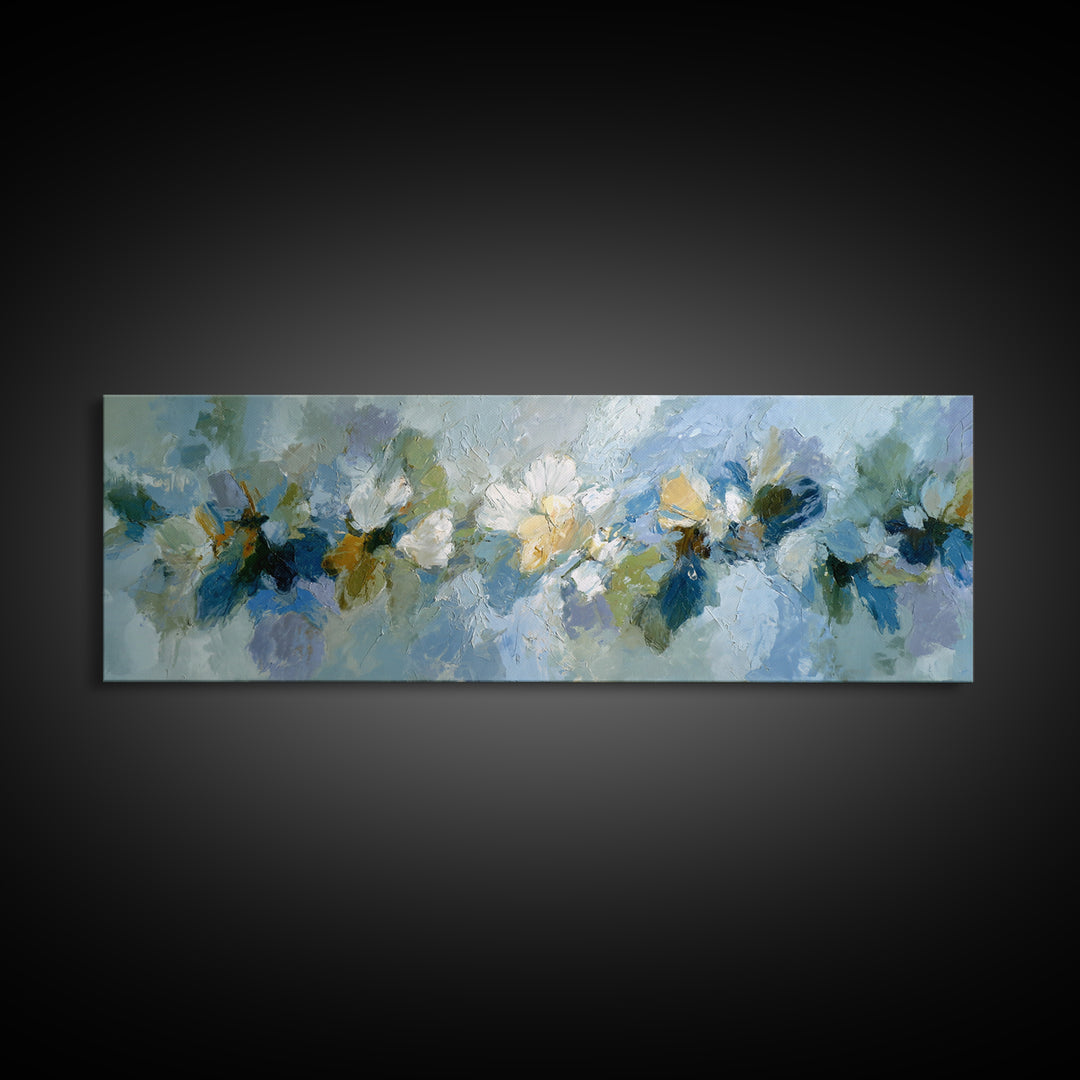 Sunlit Window Plant Shadow on Plaster Framed Canvas Print, Bathroom Art, Custom Pet Portrait, Bathroom Decor, Fine Art, Spa, BAT-3x1-58