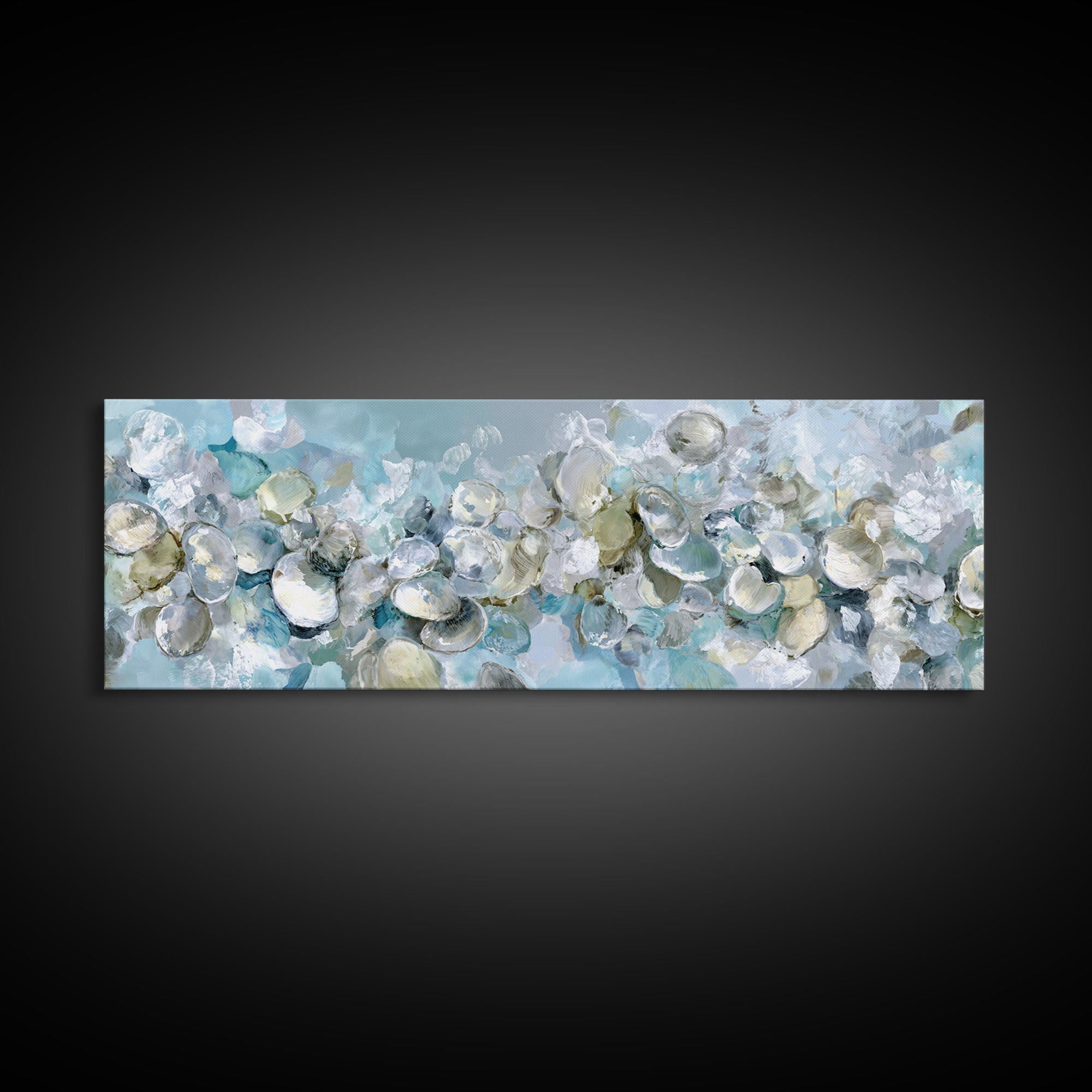 Oyster Shell Study Canvas Print, Bathroom Art, Bathroom Wallpaper, Bathroom Decor, Oil Painting, Spa, Luxury Decor, Art Print, BAT-3x1-62