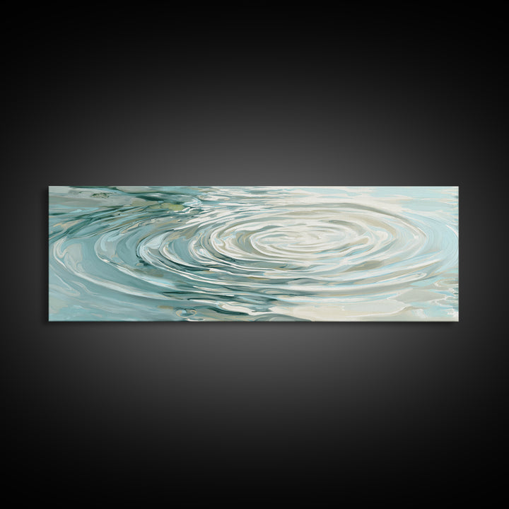 Abstract Water Ripples Framed Canvas Print, Bathroom Art, Bathroom Wall Decor, Bathroom Decor, Fine Art, Spa, Bathroom Print, BAT-3x1-69