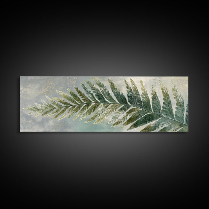 Green Fern Frond Closeup Canvas Print, Bathroom Art, Bathroom Wall Decor, Bathroom Decor, Fine Art, Spa, Bathroom Print, BAT-3x1-98