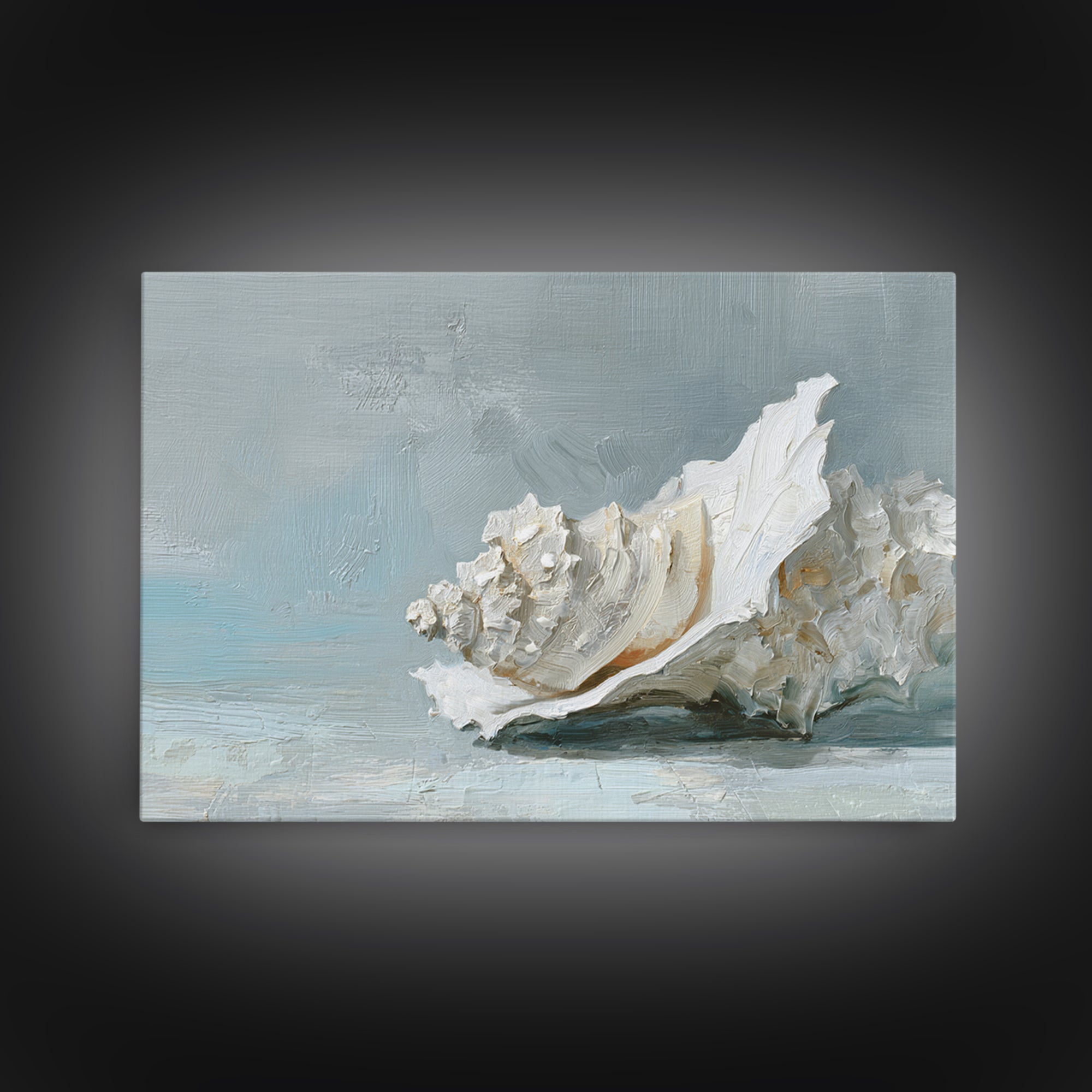 Oyster Shell Study Framed Canvas Print, Bathroom Art, Minimalist Decor, Bathroom Decor, Spa, Wall Hanging, Framed Wall Art, BAT-3x2-2