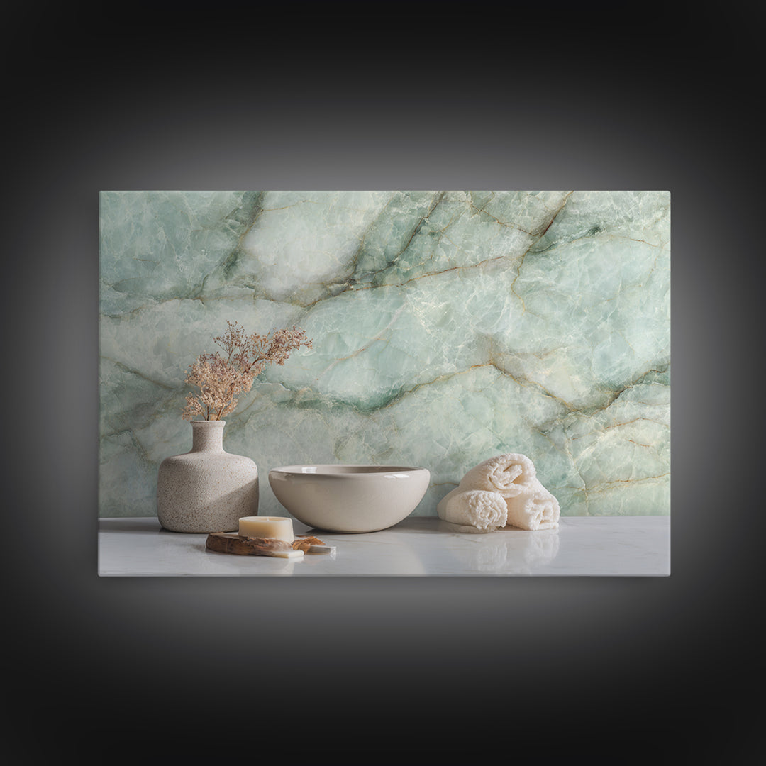 Abstract Marble Texture Framed Canvas Print, Bathroom Art, Bathroom Decor, Abstract Art, Spa, Bathroom Wall Decor, BAT-3x2-20