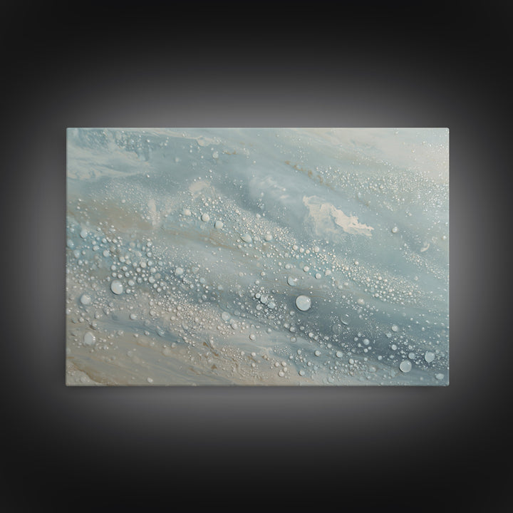 Soft Cloud and Rain Composition Framed Canvas Print, Bathroom Art, Digital Wall Art, Bathroom Decor, Spa, Unique Wall Art, BAT-3x2-23