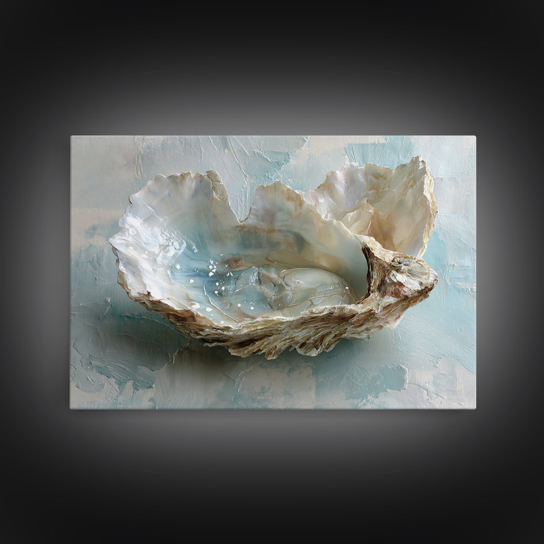 Oyster Shell Study Canvas Print, Bathroom Art, Printable, Bathroom Decor, Watercolor Art, Spa, Bathroom Prints, BAT-3x2-26