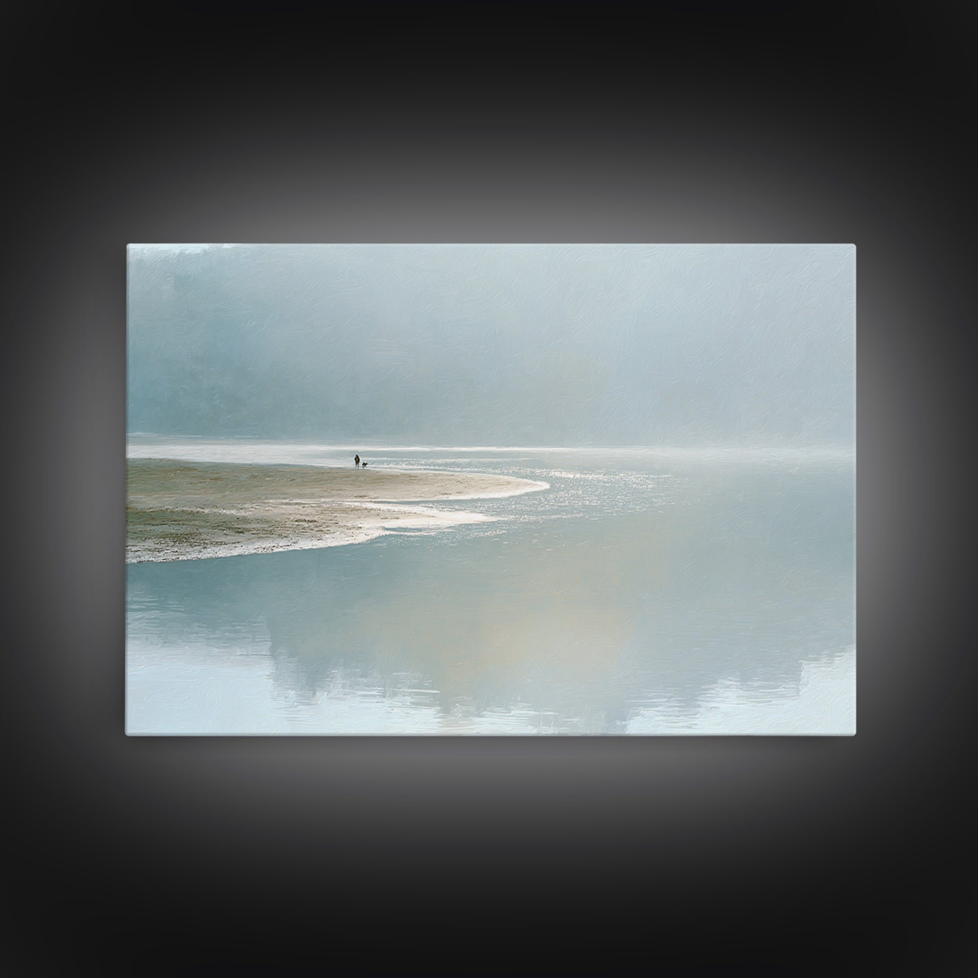 Misty Lake Scene Canvas Print, Bathroom Art, Canvas Wall Art, Bathroom Decor, Spa, Bathroom Wallpaper, Funny Bathroom Art, BAT-3x2-61