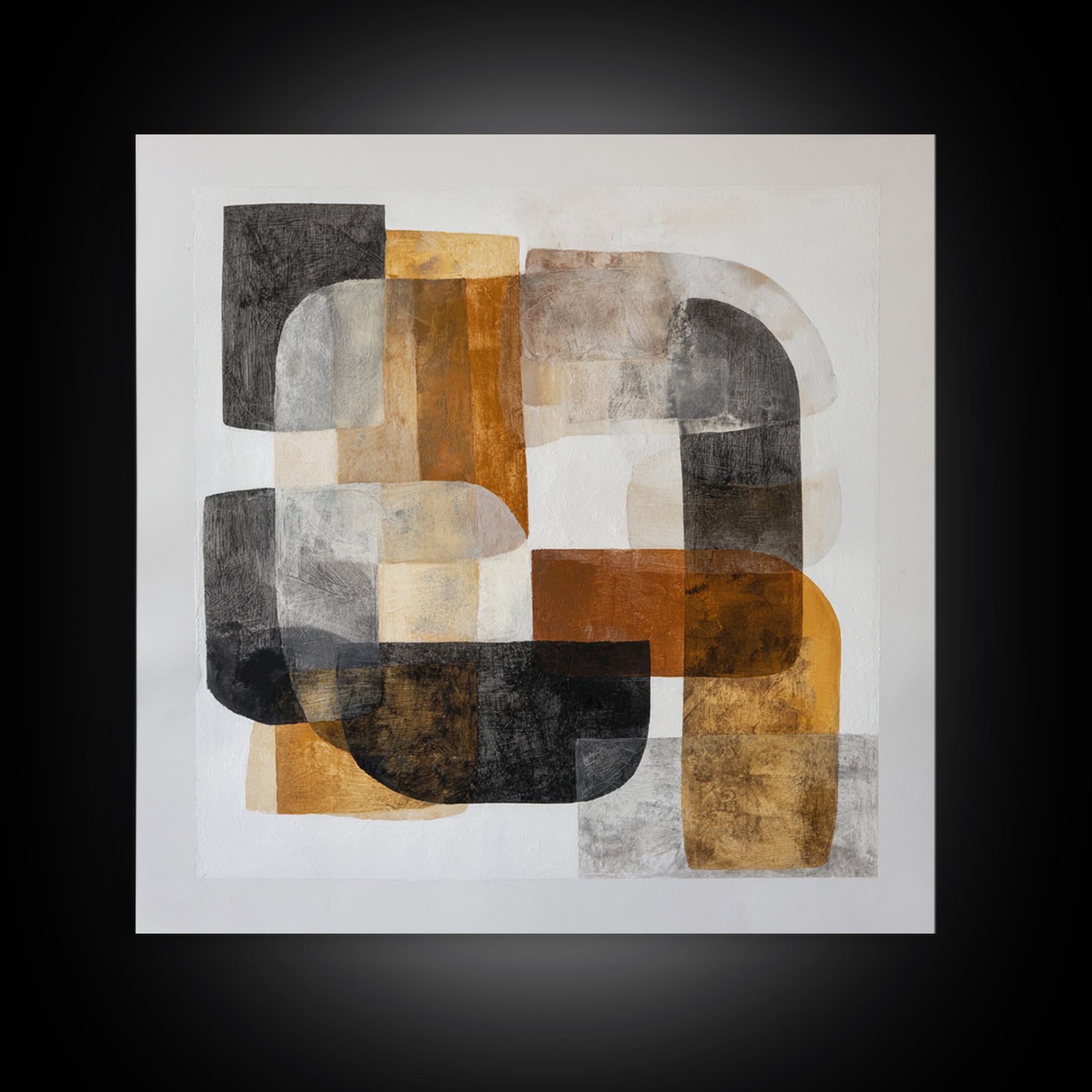 Abstract Charcoal Gestures on White Paper Canvas Print, Black and White Art, Photo Prints, Living Room Decor, Monochrome, BAW-1x1-100