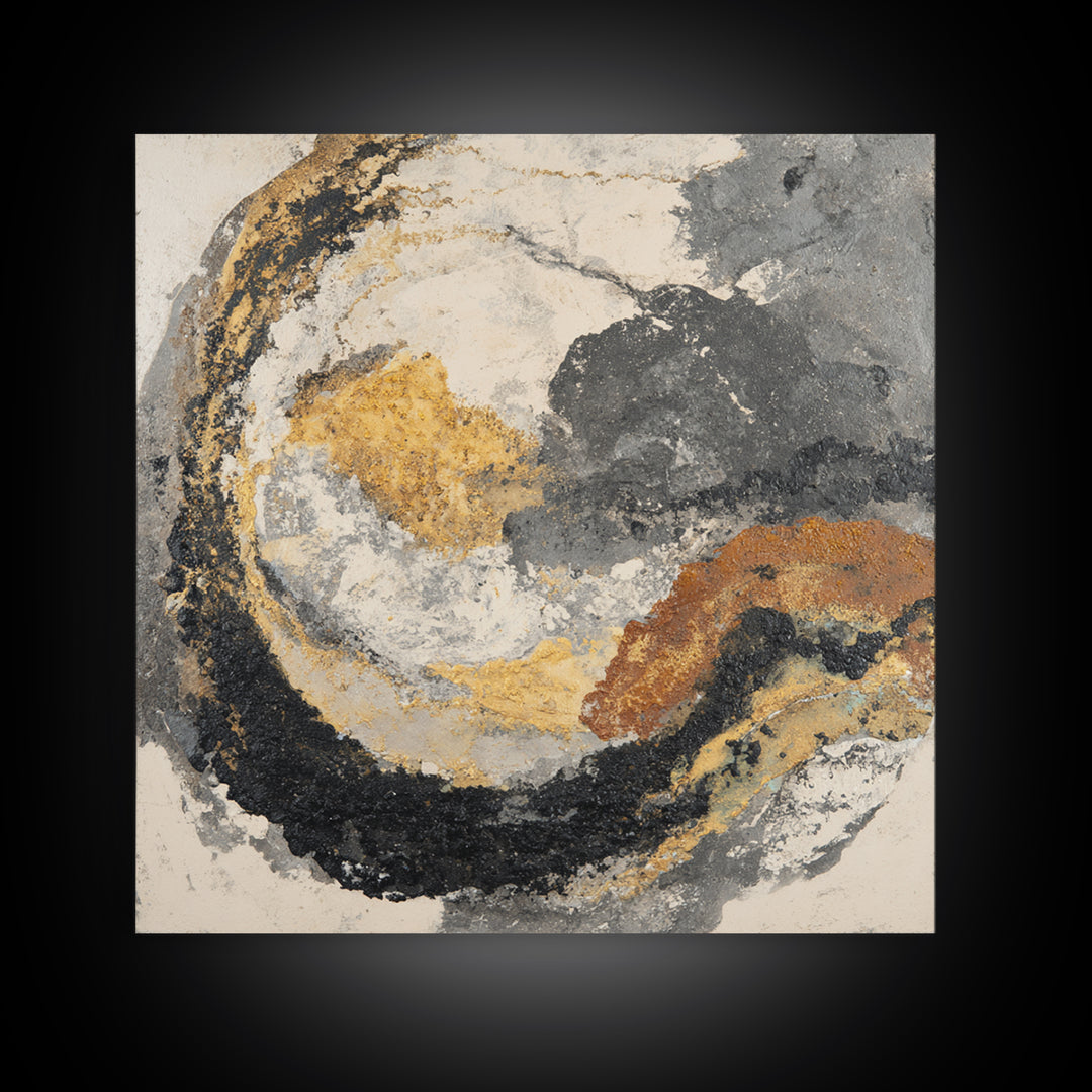 Abstract Marble Texture Canvas Print, Black and White Art, Original Art, Living Room Decor, Abstract Art, Monochrome, BAW-1x1-15