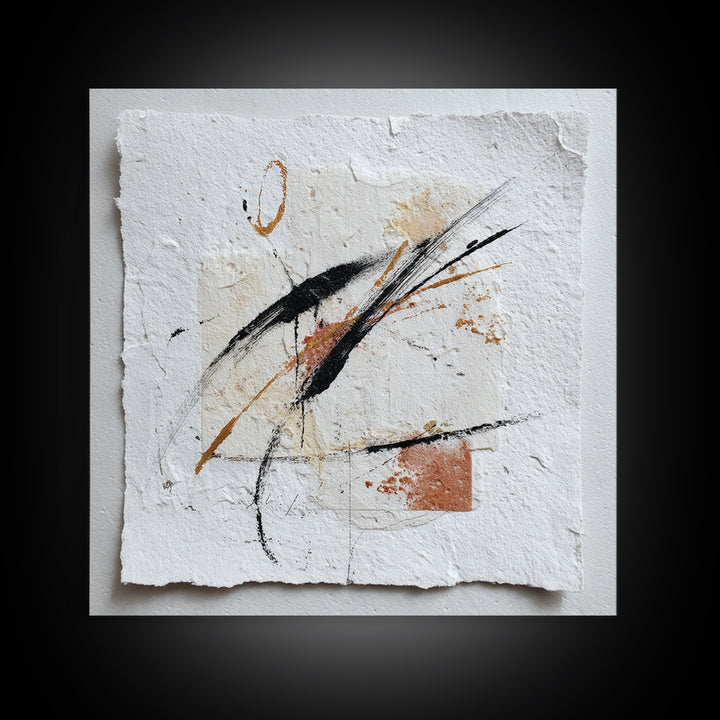 Abstract Charcoal Gestures on White Paper Framed Canvas Print, Black and White Art, Art Prints, Living Room Decor, Monochrome, BAW-1x1-28