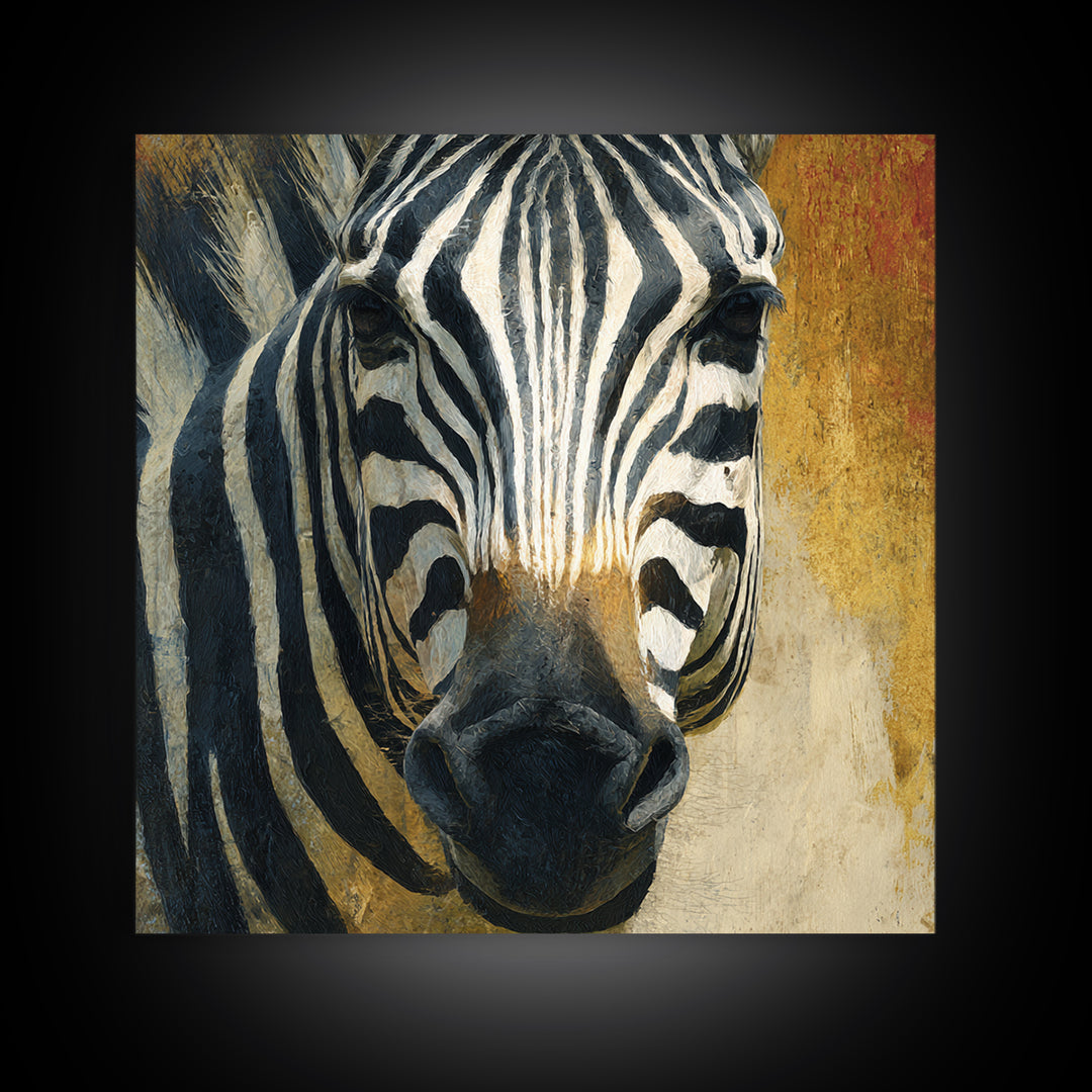 Zebra Stripe Closeup as Graphic Abstraction Canvas Print, Black and White Art, Gallery Decor, Living Room Decor, Monochrome, BAW-1x1-32