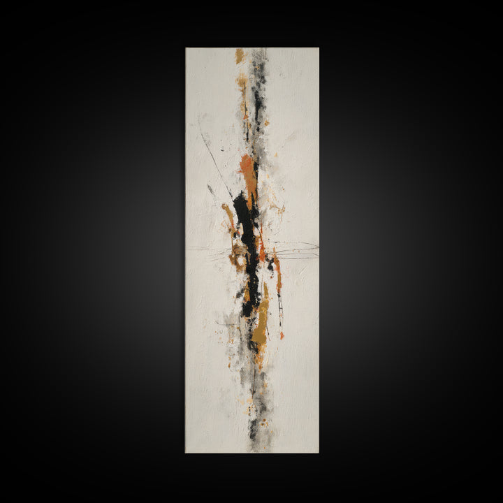Abstract Charcoal Gestures on White Paper Canvas Print, Black and White Art, Living Room Decor, Abstract Art, Monochrome, BAW-1x3-16